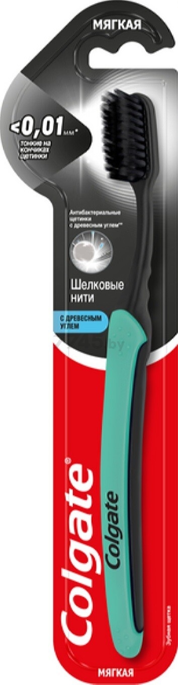 Зубная щетка COLGATE Шелковые нити С древесным углем Slim Soft Charcoal (6910021100099) - Фото 2